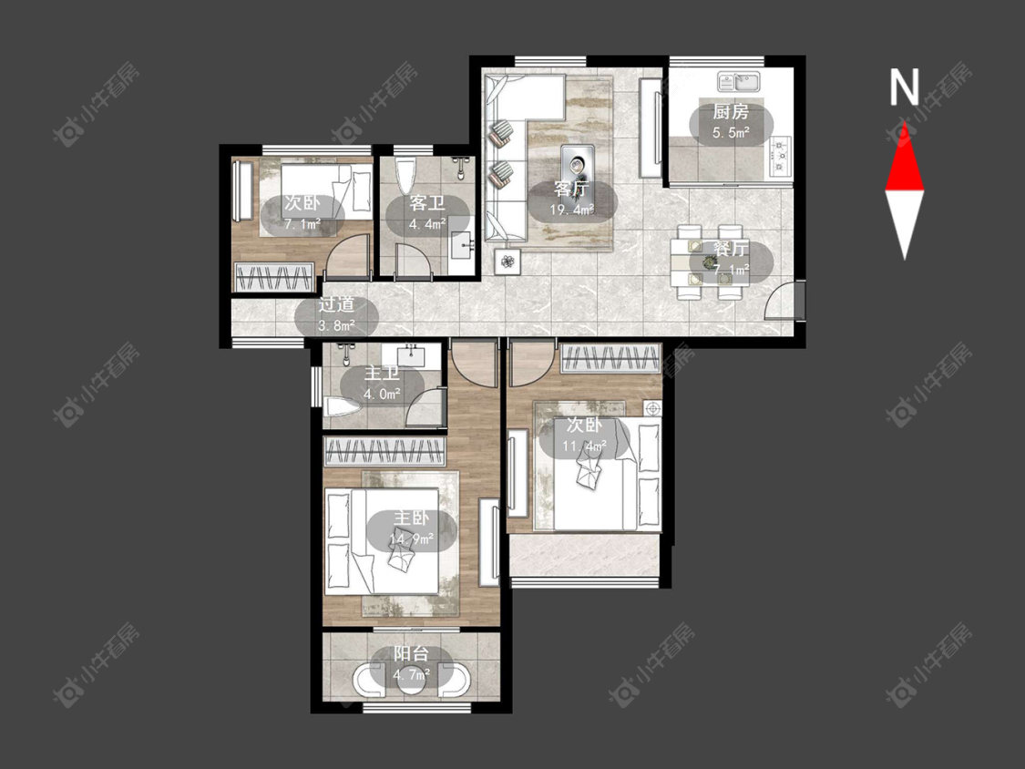 常州摩尔上品在售二手房源户型图_小牛看房