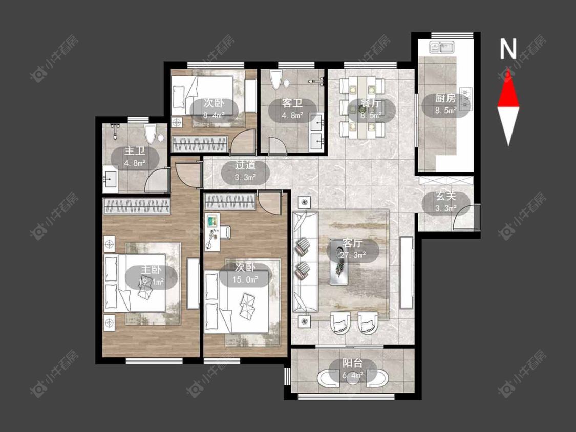 常州弘建壹品在售二手房源户型图_小牛看房