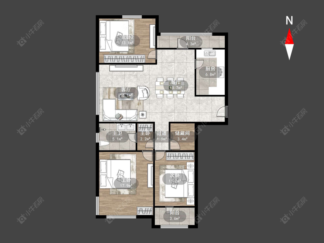 世纪华城西区房源户型图 常州世纪华城西区在售二手房源户型图_小牛看房