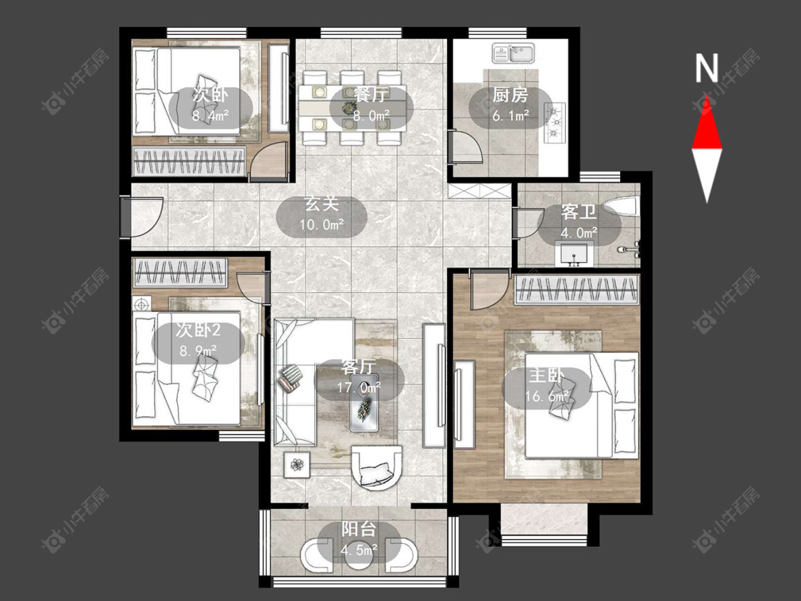 观墩花苑房源户型图 常州观墩花苑在售二手房源户型图_小牛看房
