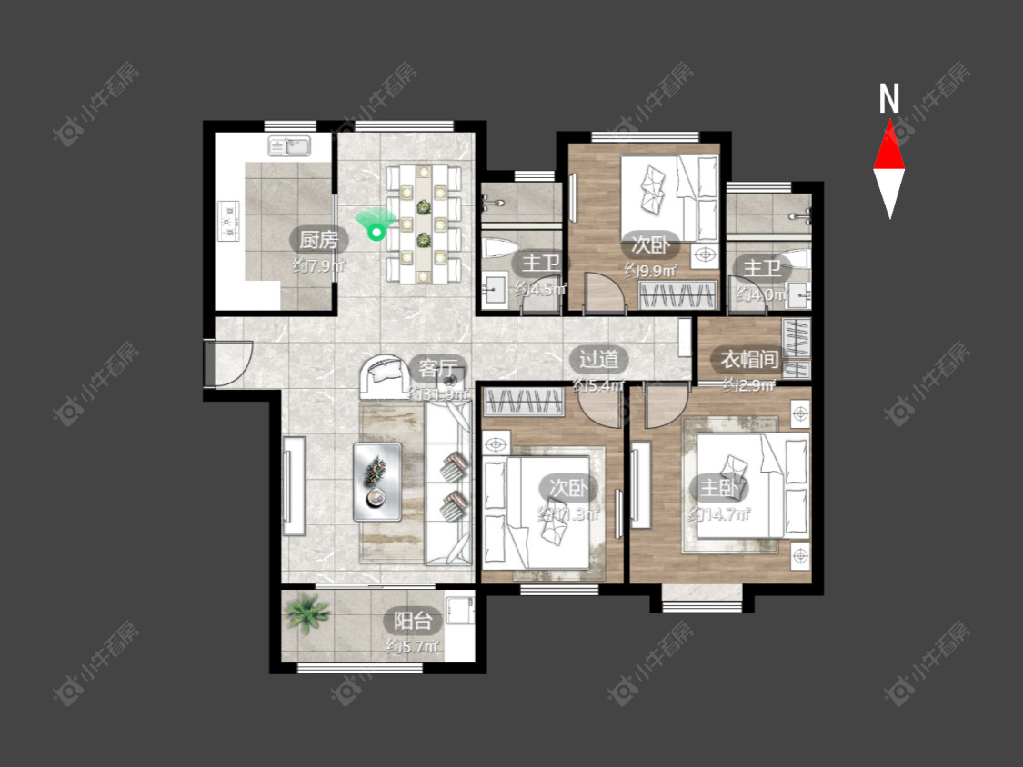华润国际三期房源户型图 常州华润国际三期在售二手房源户型图_小牛看房