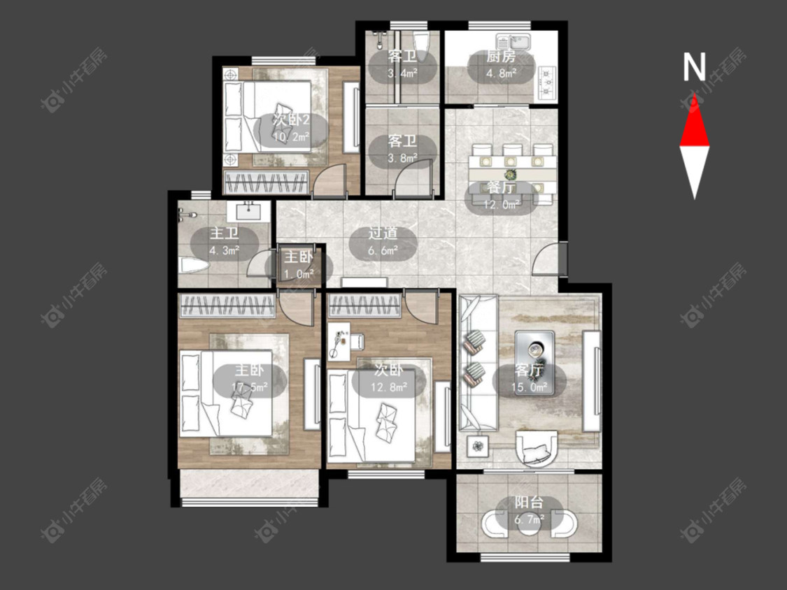 常州新魏花园在售二手房源户型图_小牛看房