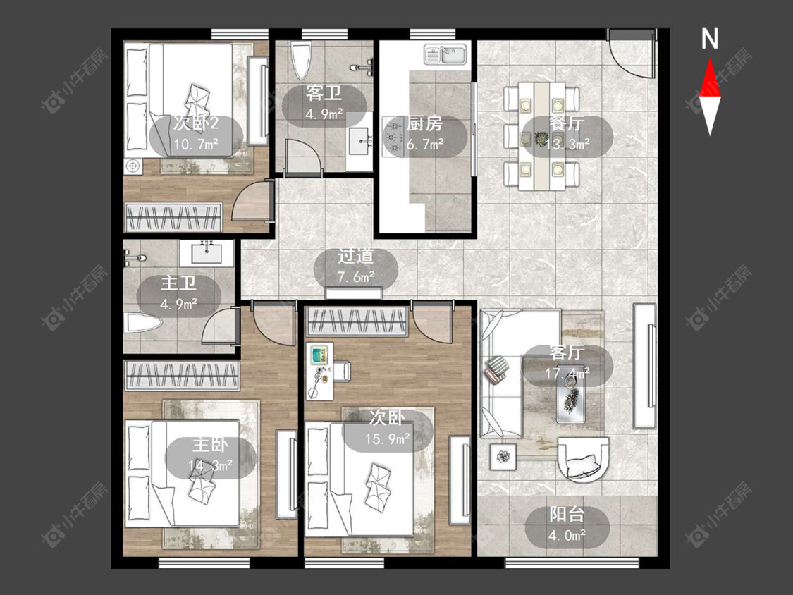 新庄花苑房源户型图 常州新庄花苑在售二手房源户型图_小牛看房