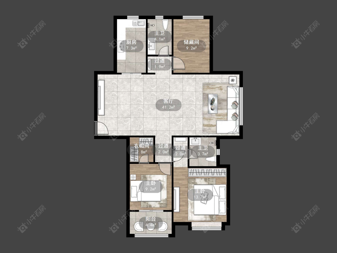 丹阳吾悦华府（丹阳）在售二手房源户型图_小牛看房