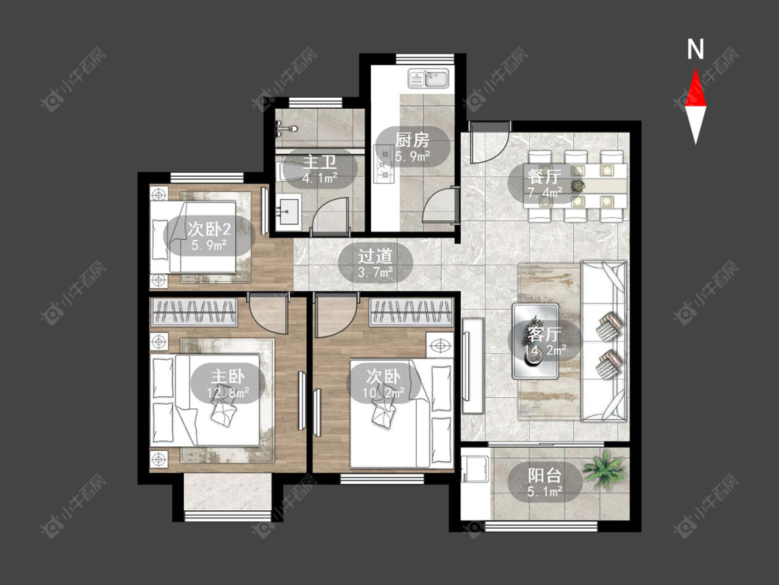 常州尚德花园在售二手房源户型图_小牛看房