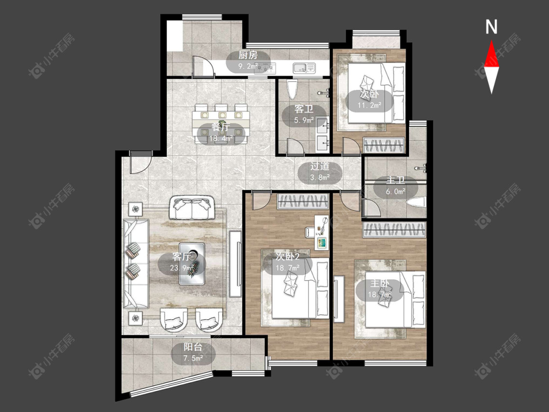 常州阳光山城在售二手房源户型图_小牛看房