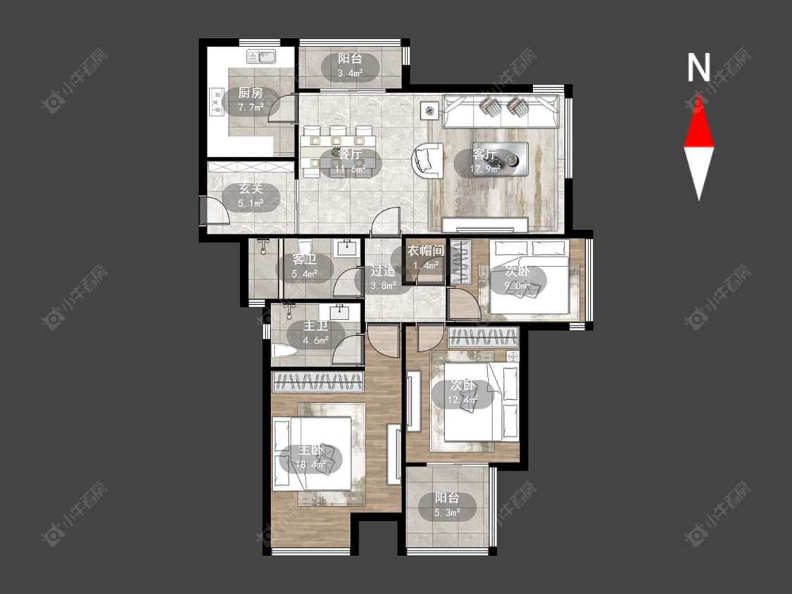 常州新城熙园在售二手房源户型图_小牛看房