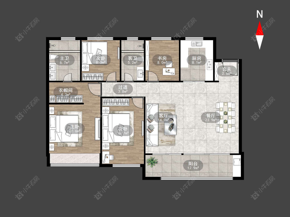 常州景瑞天玺在售二手房源户型图_小牛看房