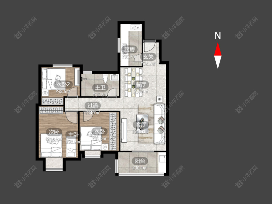 滨江明珠城西区房源户型图 常州滨江明珠城西区在售二手房源户型图_小牛看房