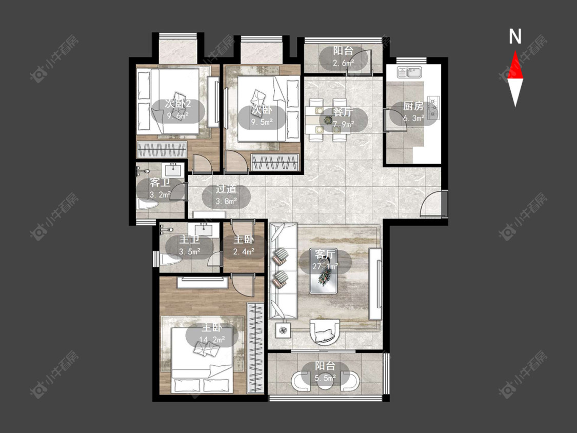 常州荣亨逸都在售二手房源户型图_小牛看房