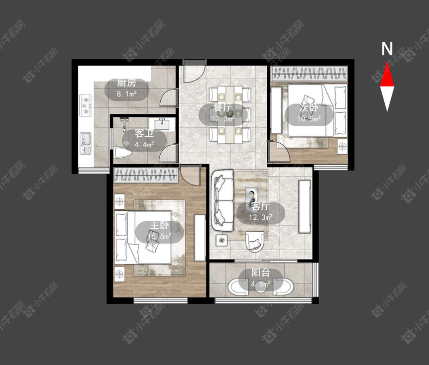 常州惠峰花园在租房源户型图_小牛看房