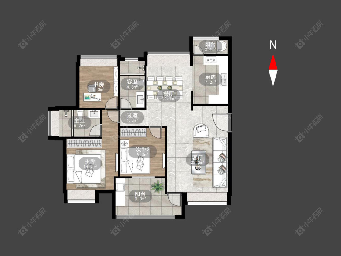 常州世茂香槟湖一期在售二手房源户型图_小牛看房