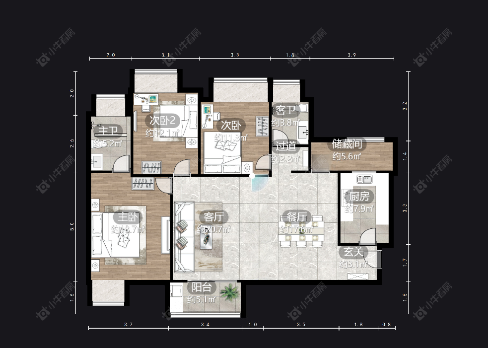 常州天润园在租房源户型图_小牛看房