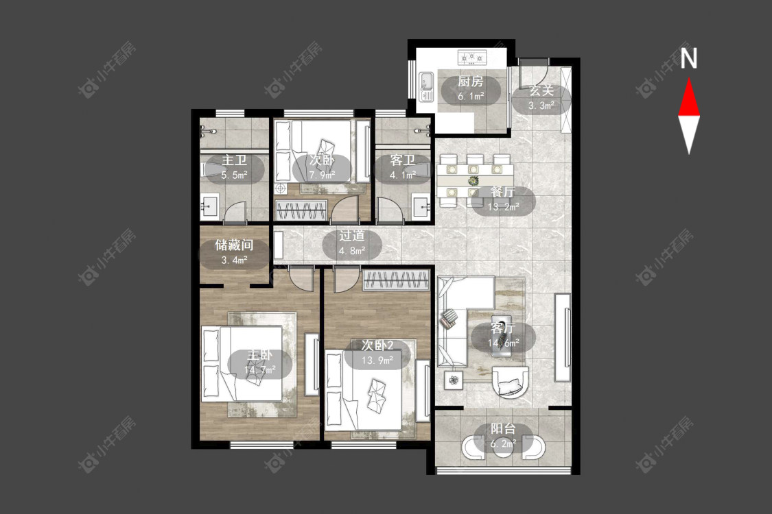 常州玉兰广场五期在售二手房源户型图_小牛看房