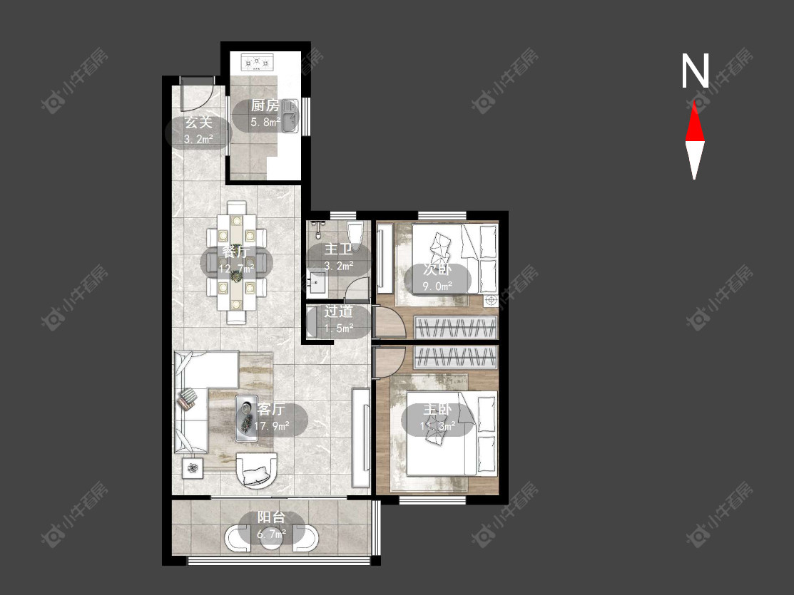 常州茶溪雅园在售二手房源户型图_小牛看房