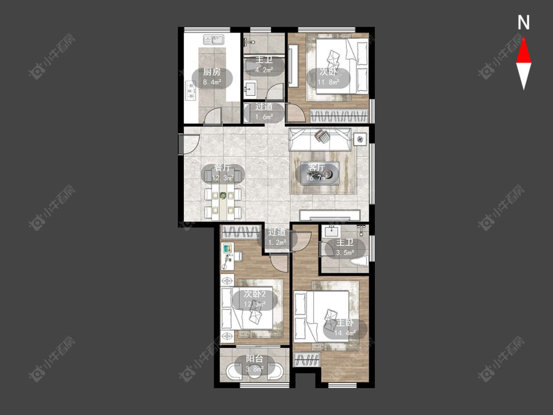 常州邹区泰富嘉园二期在售二手房源户型图_小牛看房