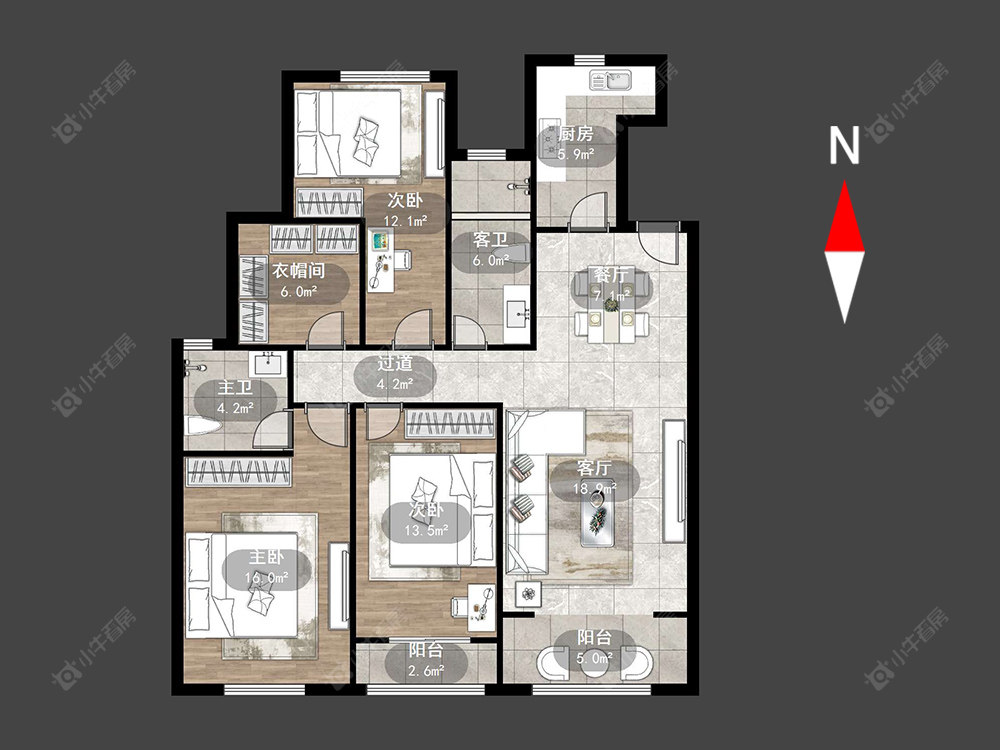 常州环太湖艺术城德郡在售二手房源户型图_小牛看房