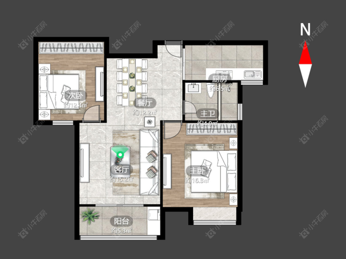 常州飞龙新苑在售二手房源户型图_小牛看房