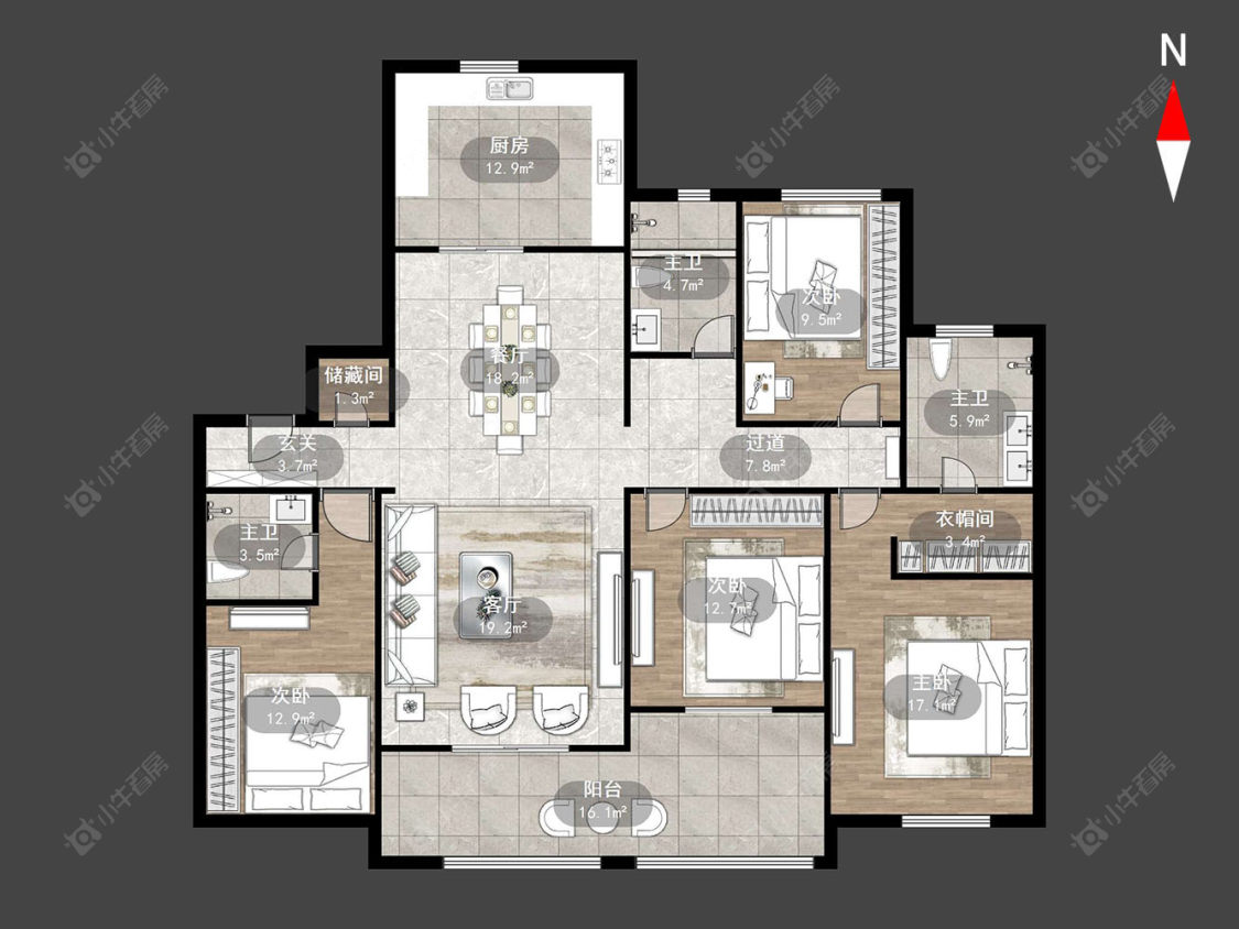 常州新城香悦半岛南区在售二手房源户型图_小牛看房