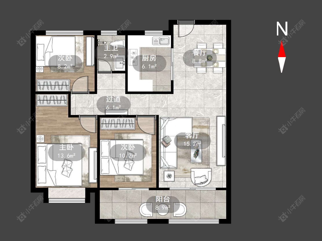 泰和之春房源户型图 常州泰和之春在售二手房源户型图_小牛看房