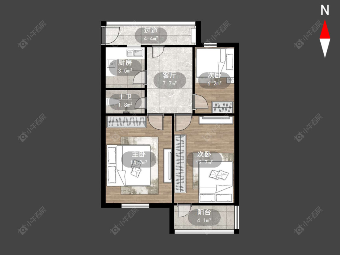 常州北尉司路在售二手房源户型图_小牛看房