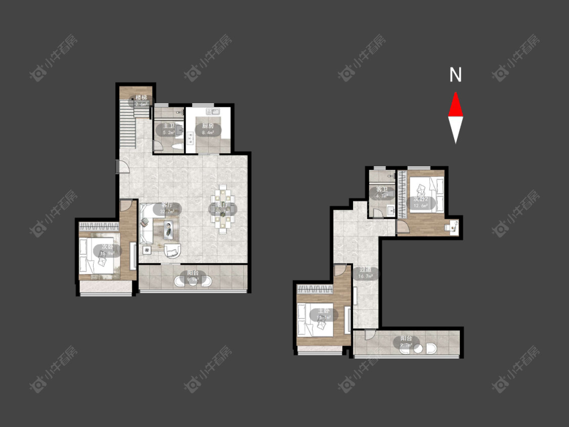 龙湖景粼天著房源户型图 常州龙湖景粼天著在售二手房源户型图_小牛看房