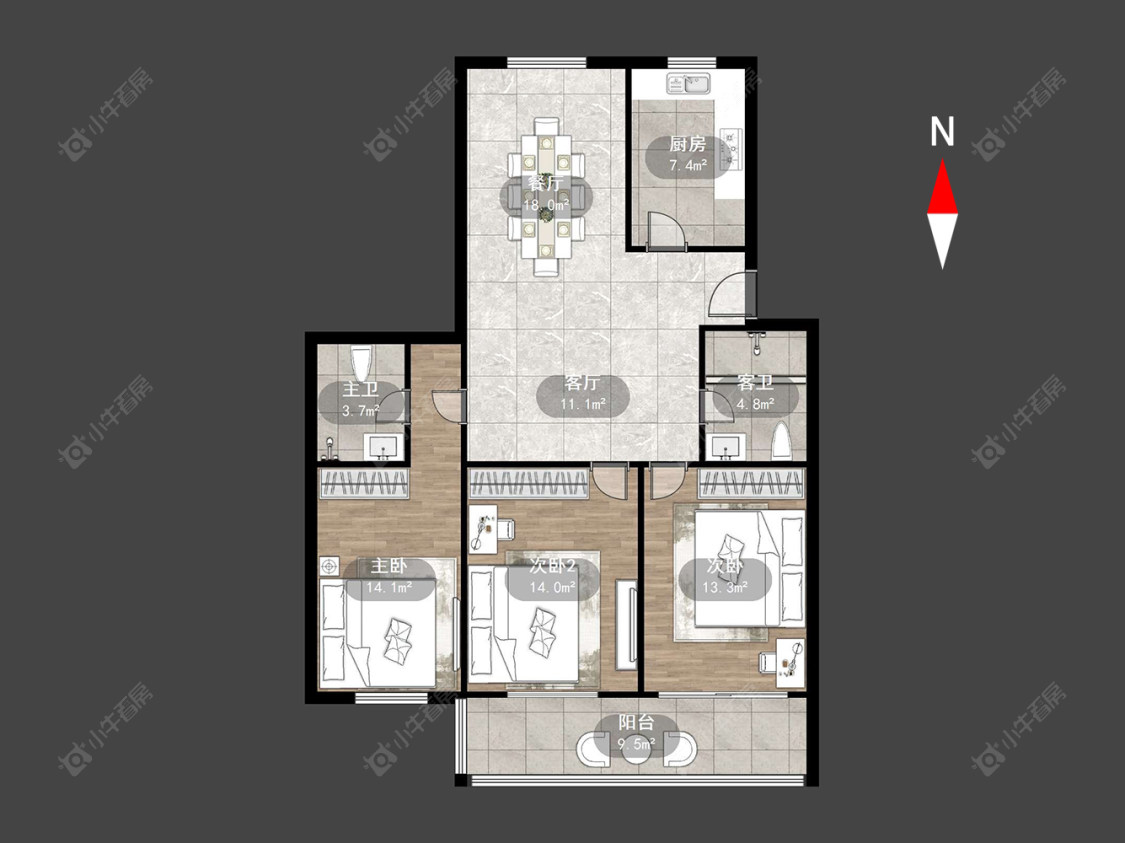 常州锦绣南园在售二手房源户型图_小牛看房