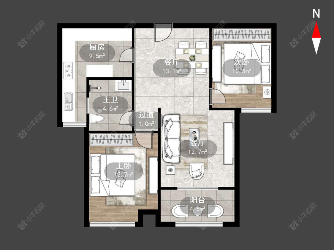 常州花园西郡在售二手房源户型图_小牛看房