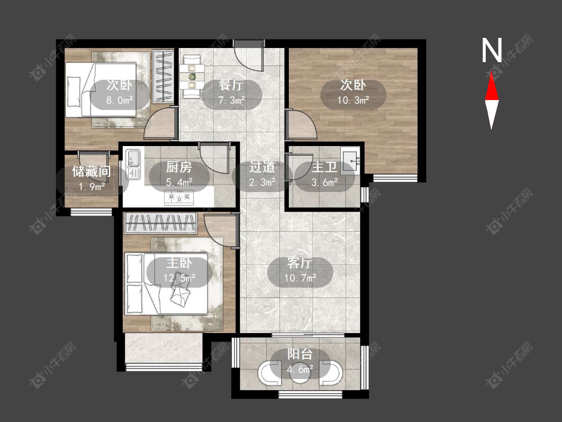 常州水岸花语在售二手房源户型图_小牛看房