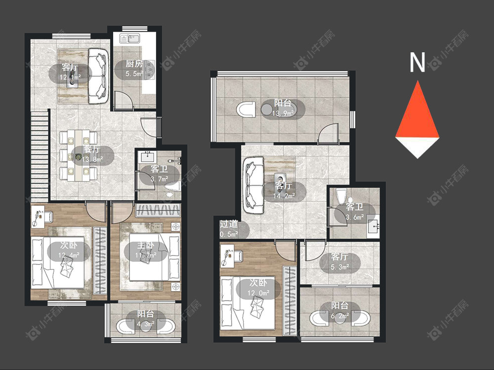 常州蓝天花园西区在售二手房源户型图_小牛看房