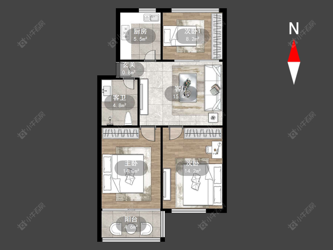 常州圩墩新村在售二手房源户型图_小牛看房