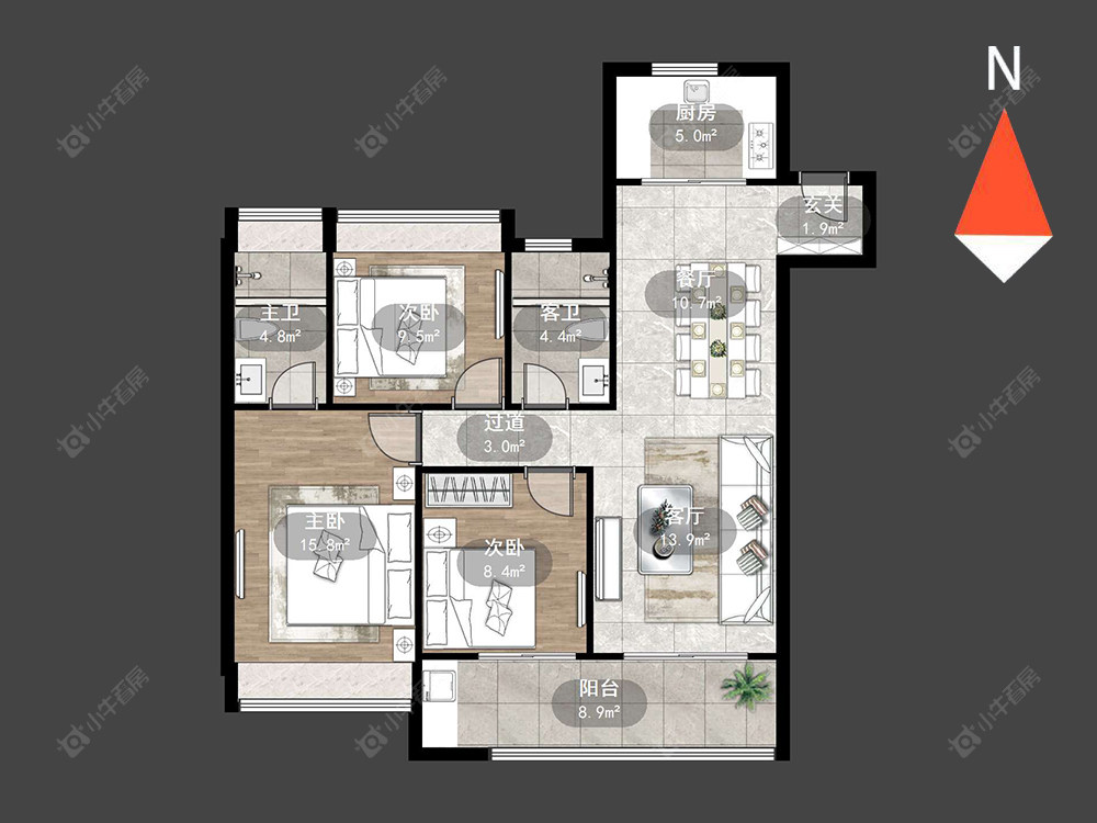常州美的翰林府在售二手房源户型图_小牛看房