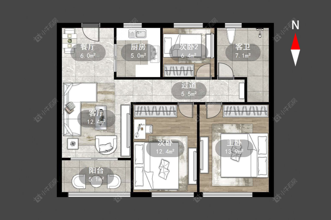 玉兰广场四期房源户型图 常州玉兰广场四期在售二手房源户型图_小牛看房