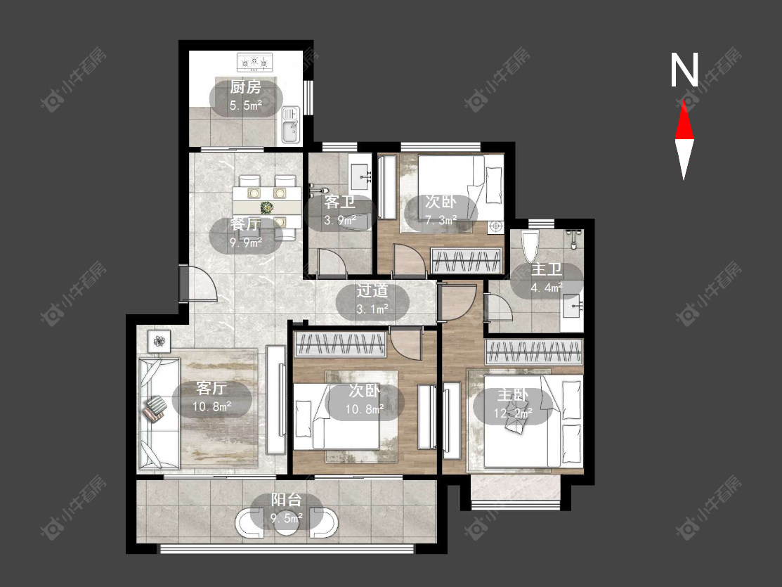 常州龙运天城在售二手房源户型图_小牛看房