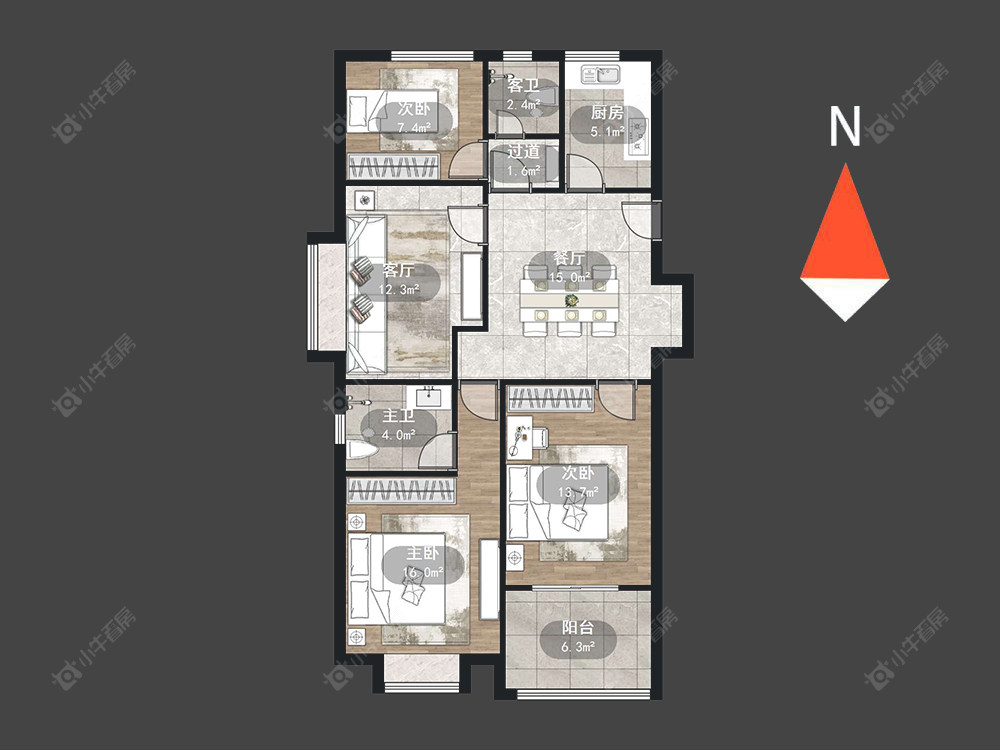 常州路劲城市主场在售二手房源户型图_小牛看房