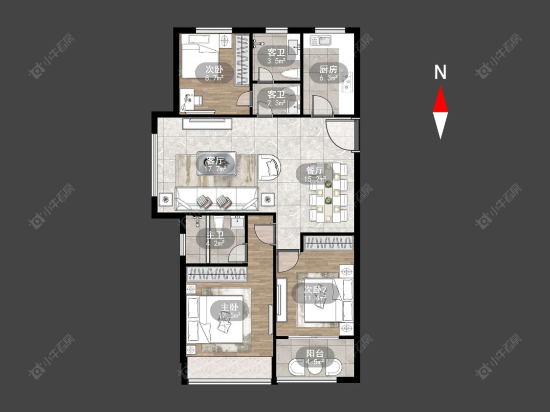 常州新欣嘉园在售二手房源户型图_小牛看房