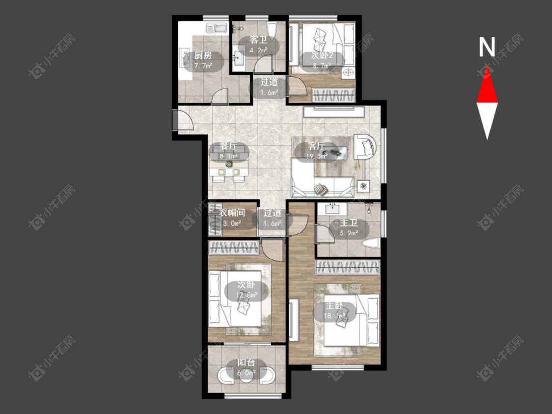 御河湾房源户型图 常州御河湾在售二手房源户型图_小牛看房