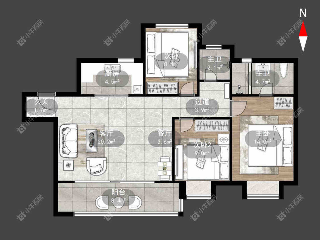 常州中南红玺台在租房源户型图_小牛看房