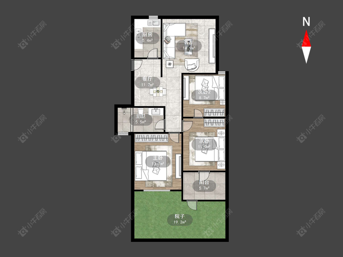 香江华廷花园房源户型图 常州香江华廷花园在售二手房源户型图_小牛看房