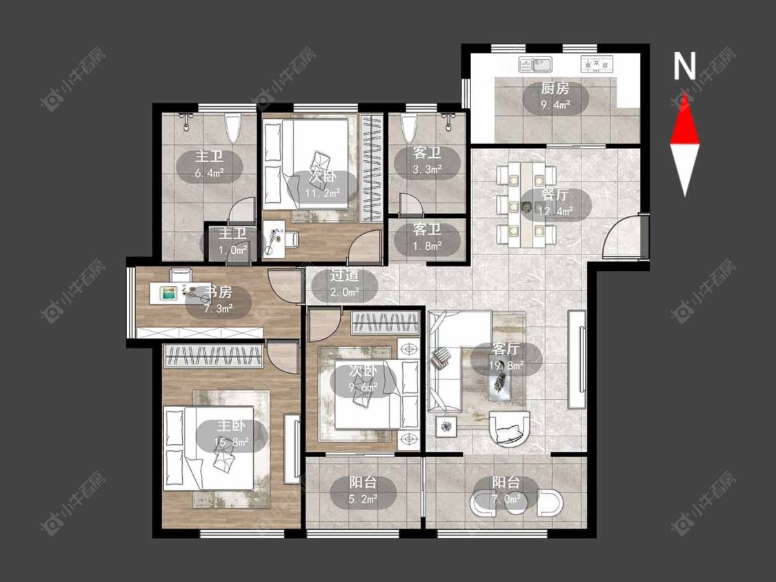 常州莱蒙城铂郡在售二手房源户型图_小牛看房