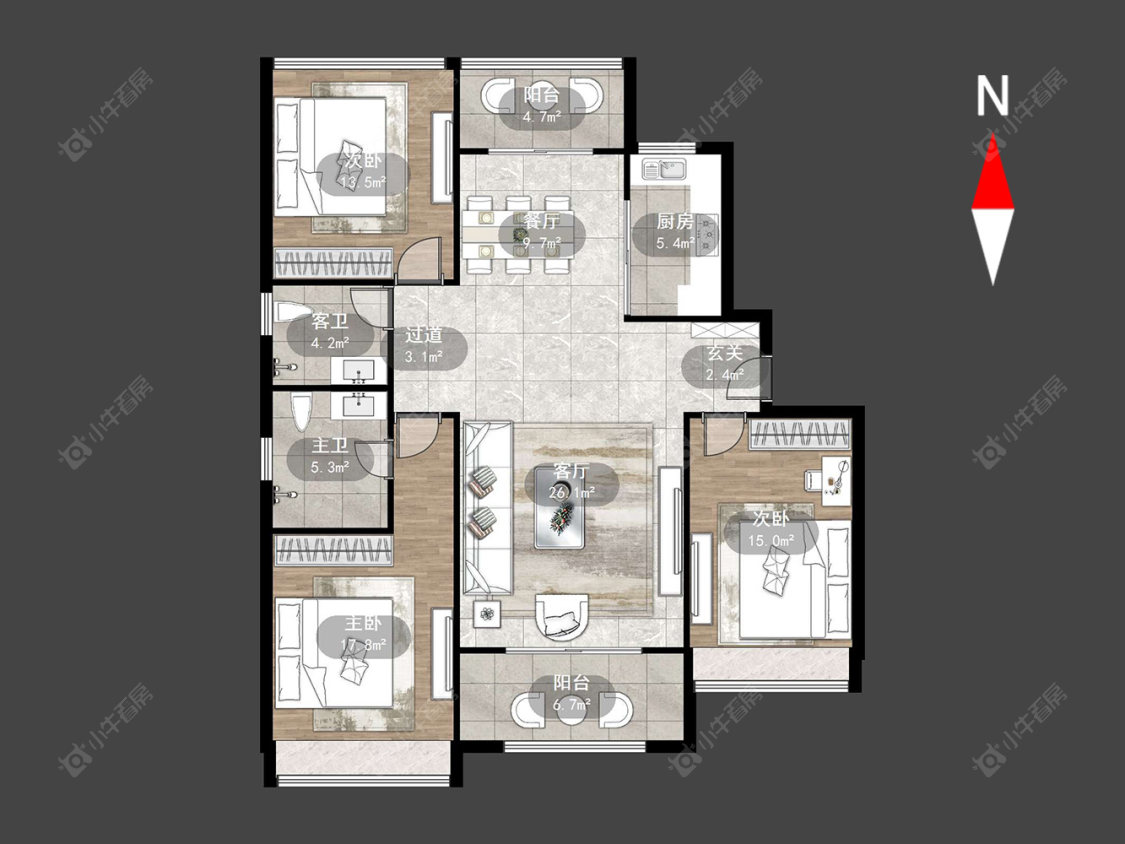 常州荣盛御府在售二手房源户型图_小牛看房