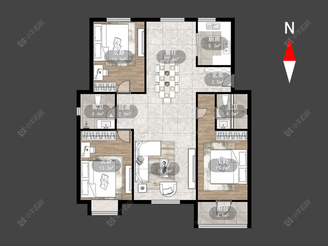 常州新龙花苑西区在售二手房源户型图_小牛看房