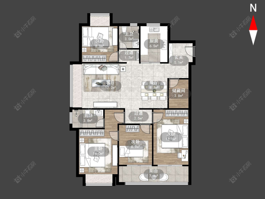 常州九洲玺在售二手房源户型图_小牛看房
