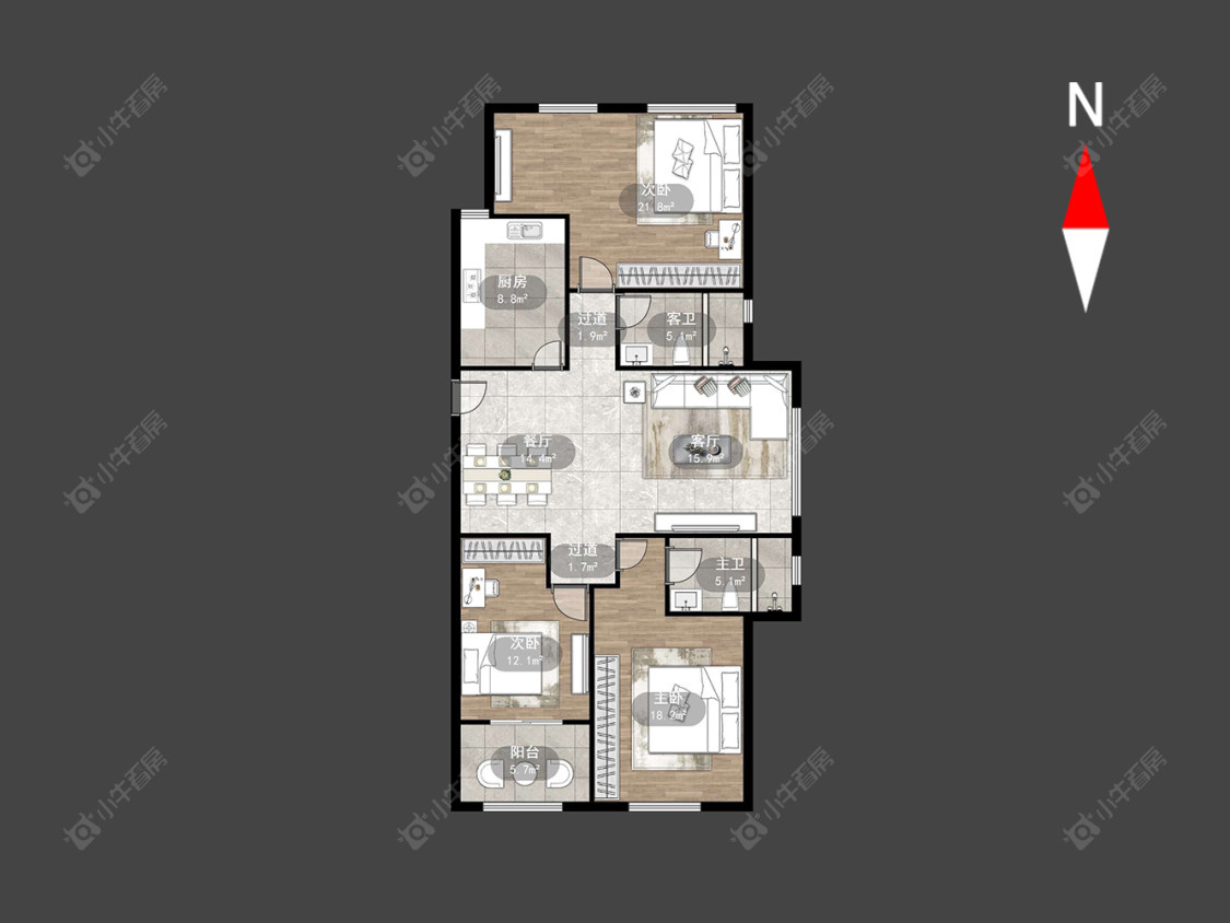 常州龙湖香醍漫步南区在售二手房源户型图_小牛看房