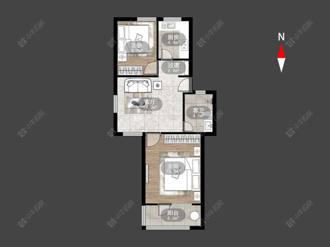 常州五角场西村在售二手房源户型图_小牛看房