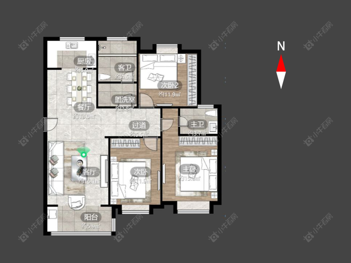 常州新园花苑3室2厅2卫在售二手房房源图片