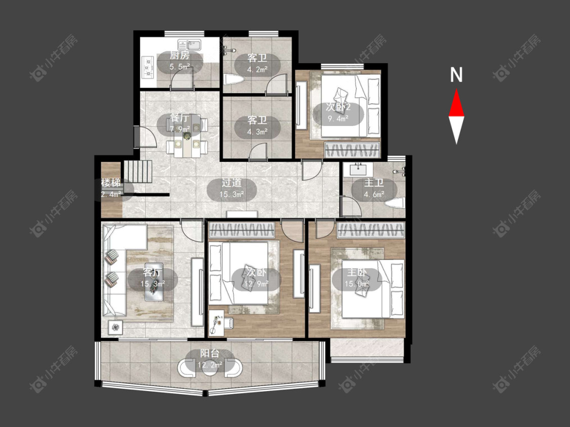 常州新园花苑在售二手房源户型图_小牛看房