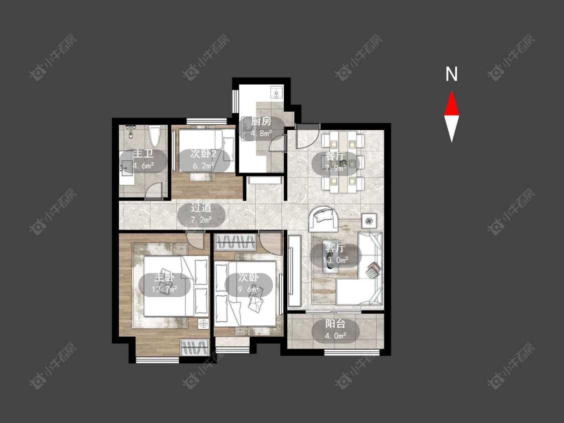 常州中海锦珑湾在售二手房源户型图_小牛看房