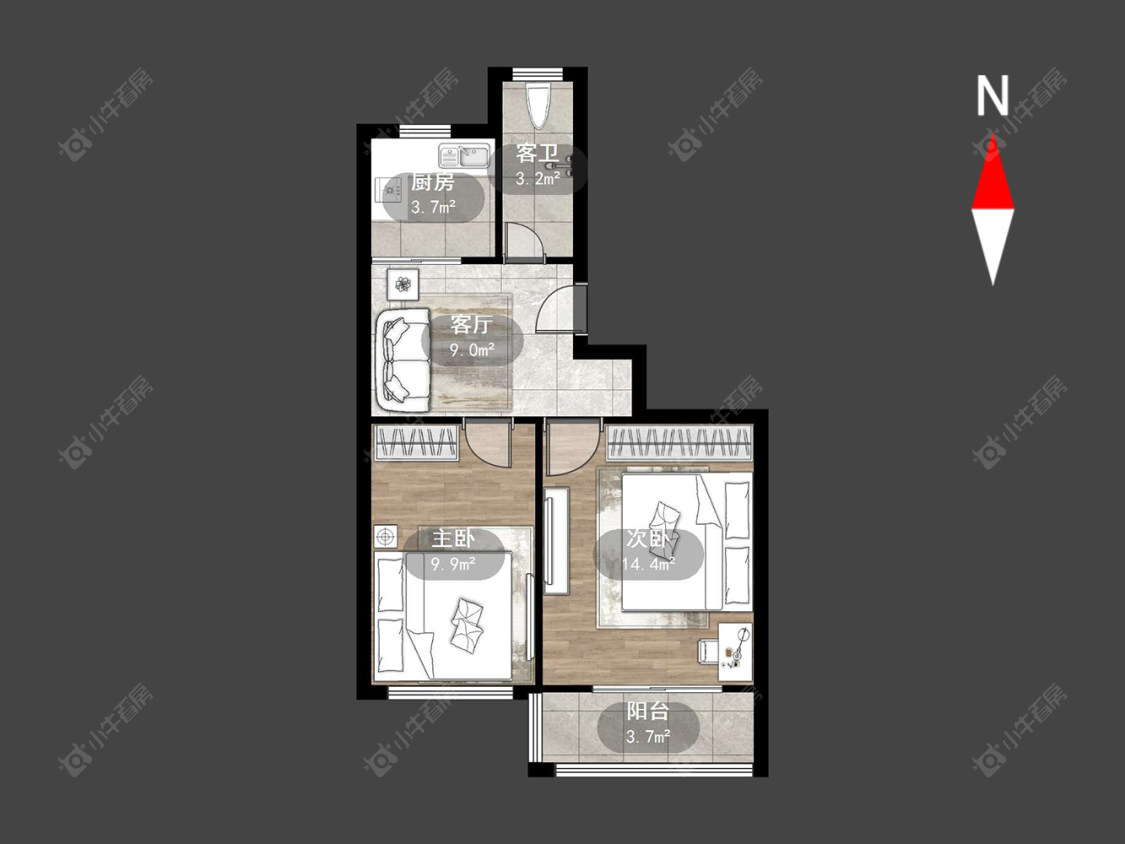 常州木梳路在售二手房源户型图_小牛看房