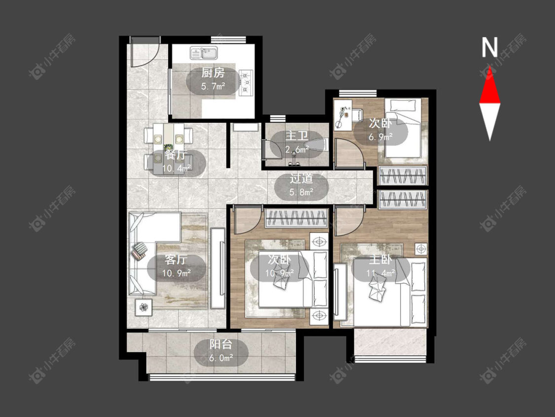 常州昱湖上观在售二手房源户型图_小牛看房